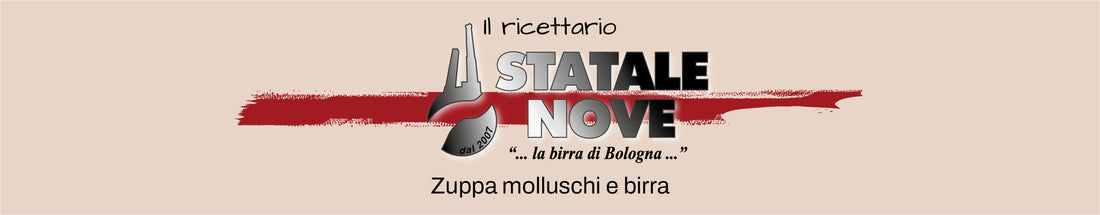 Zuppa molluschi e birra bionda